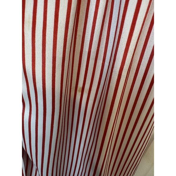 Vintage 90's Sandy Sandy Red White Striped button front dress 7/8 Made In USA - Picture 4 of 6
